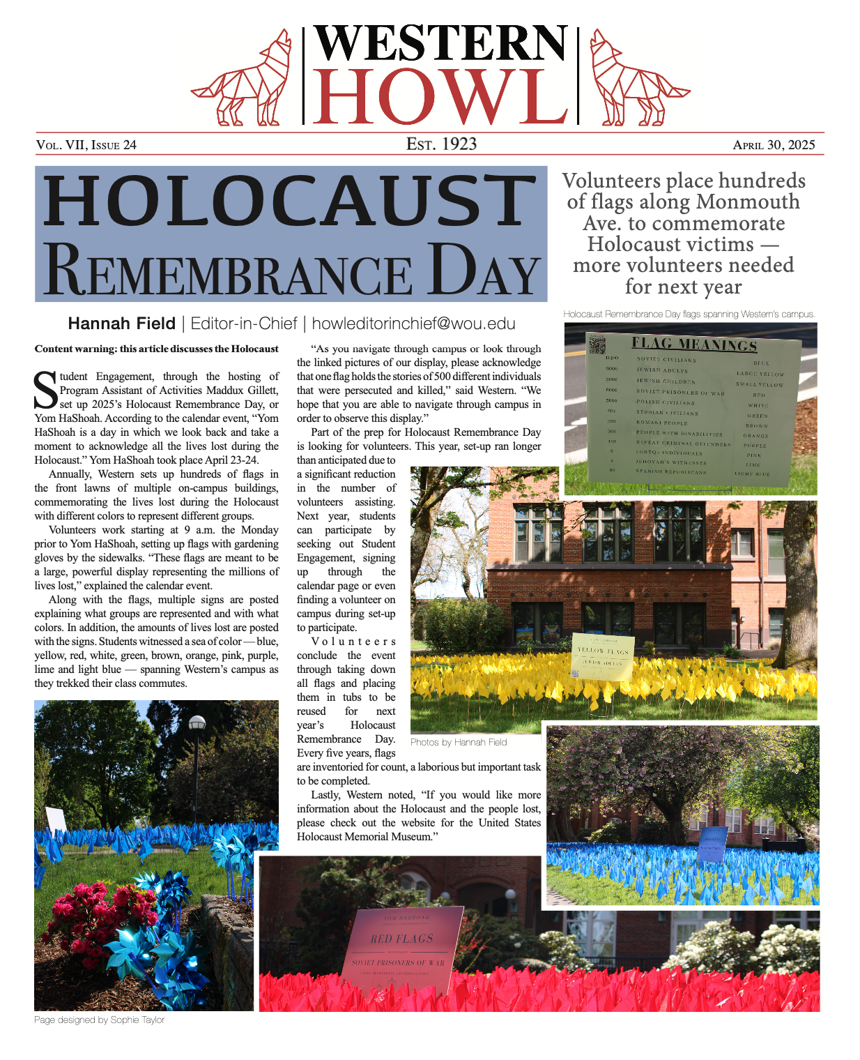 Western Howl Vol. VII, Issue 24 - April 30, 2025